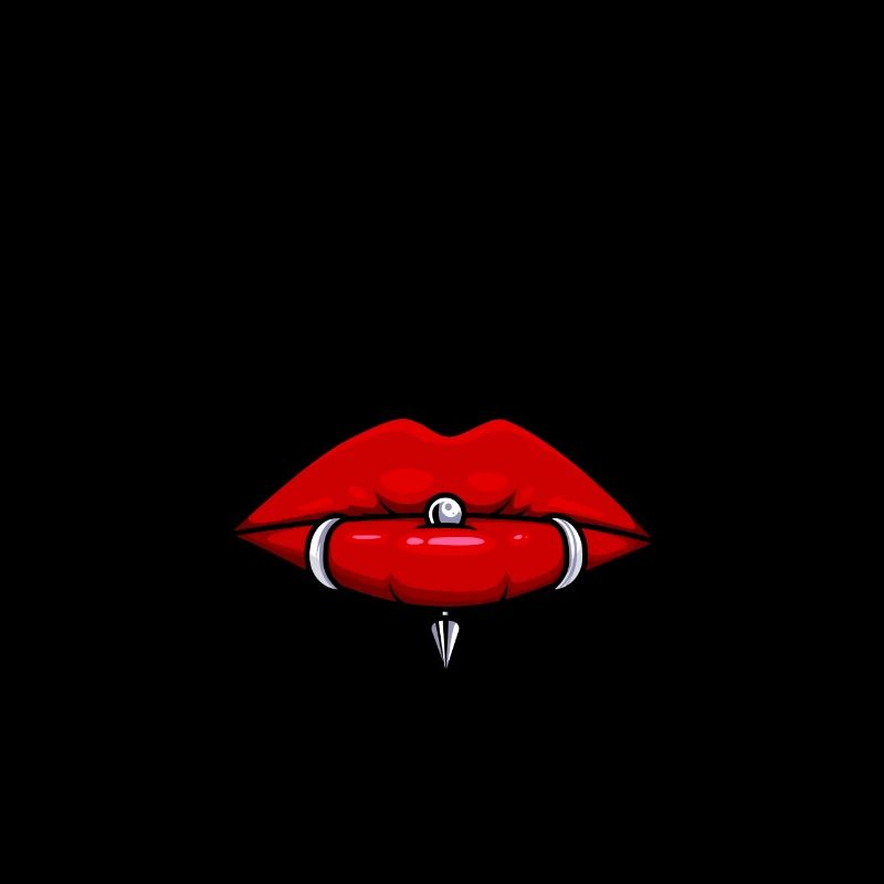Lips with piercings lip piercing mask