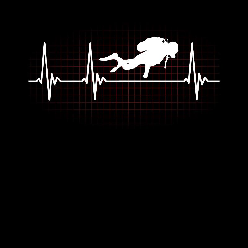 Scuba certification diver gift heartbeat heart line