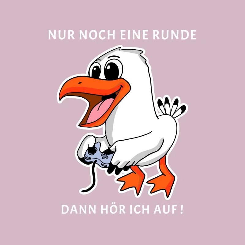 Gamer Geschenk Spruch Noch eine Runde Möwe Nordsee
