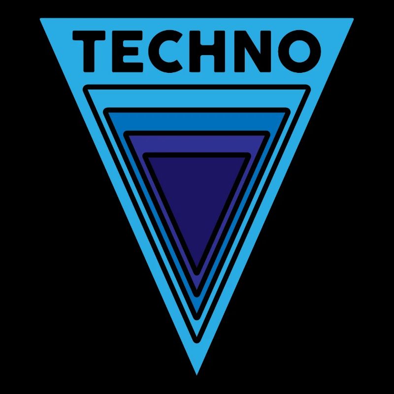 Techno Techno Techno Blue Triangles Hard Dark Acid
