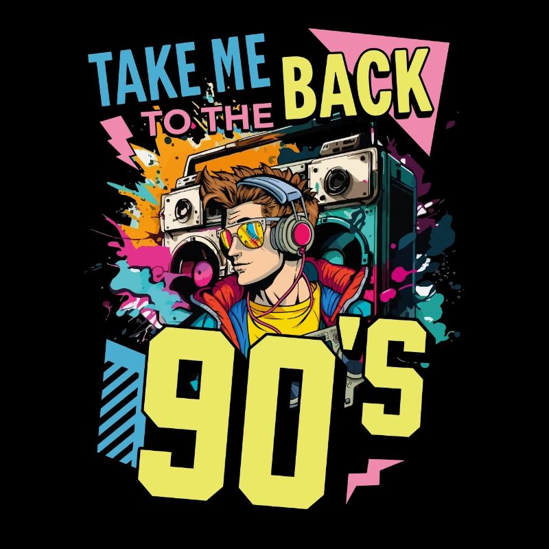 90s 90er Jahre Musik Ghettoblaster Kopfhörer Party