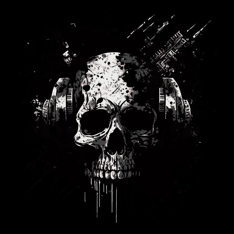 Disc Jockey à crâne de zombie