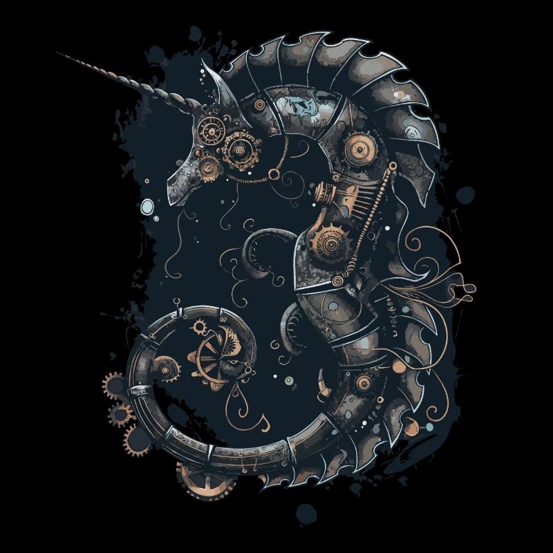 Hippocampe steampunk