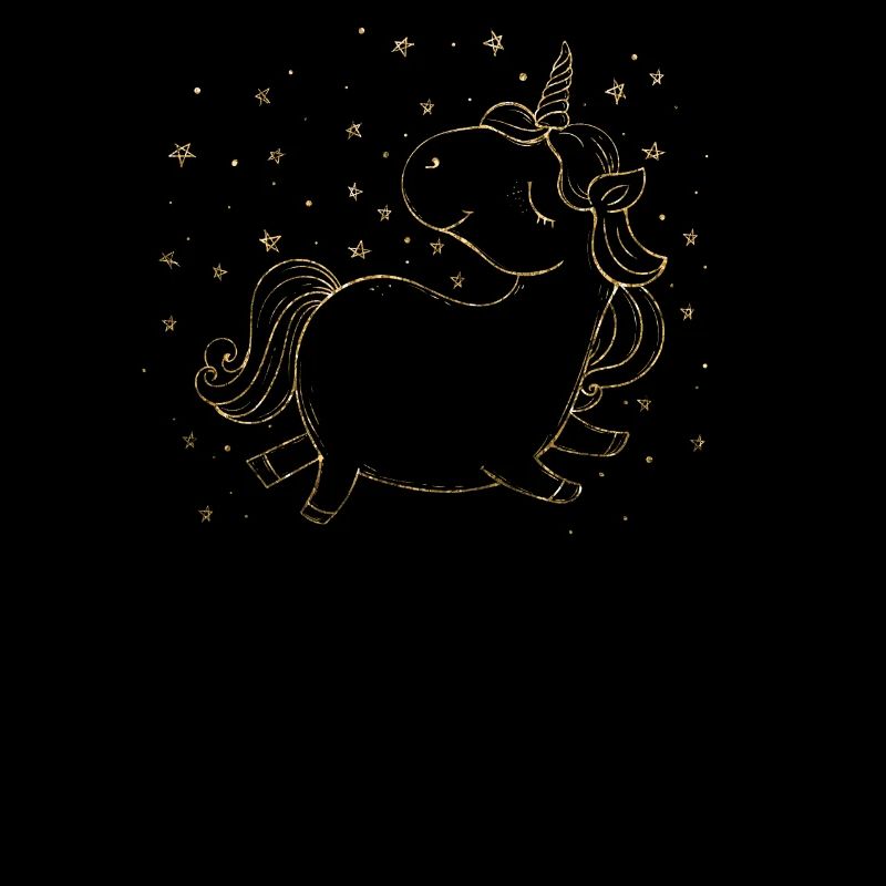 Einhorn, Unicorn, Einhörner, Pummelig, Gold
