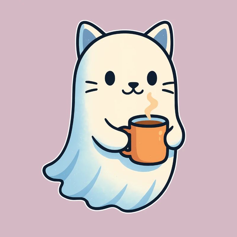 Kaffeegeist Katze mit Becher