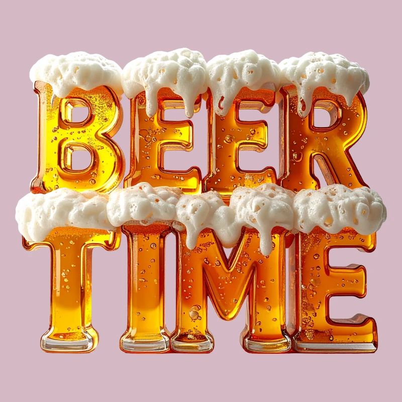 Beer Time – 3D Bierglas-Buchstaben mit Schaum