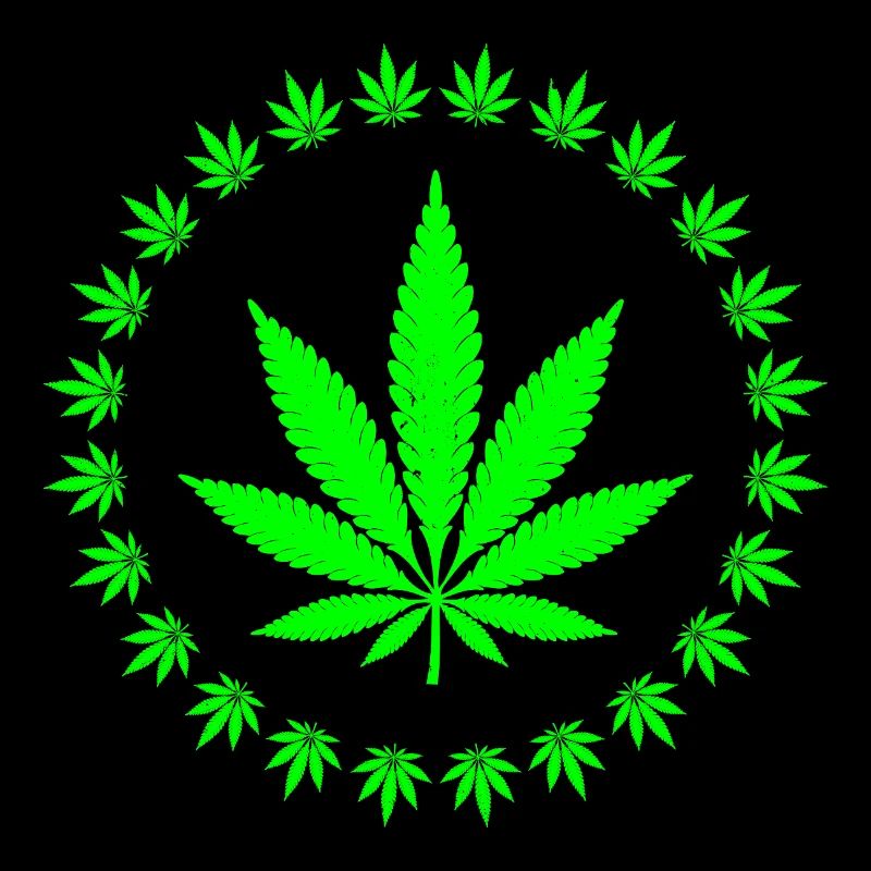 Bague en forme de feuille de cannabis vert vif