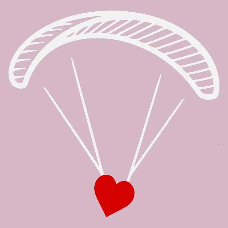 Paragleiter - Gleitschirm mit Herz - Valentinstag 