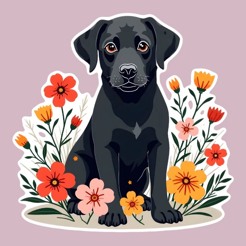 Schwarzer Labrador Retriever Hund