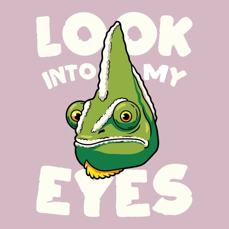 Regarde-moi dans les yeux, design caméléon drôle
