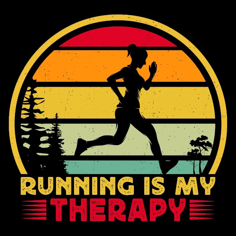 Running Is My Therapy Marathon Runner Gift