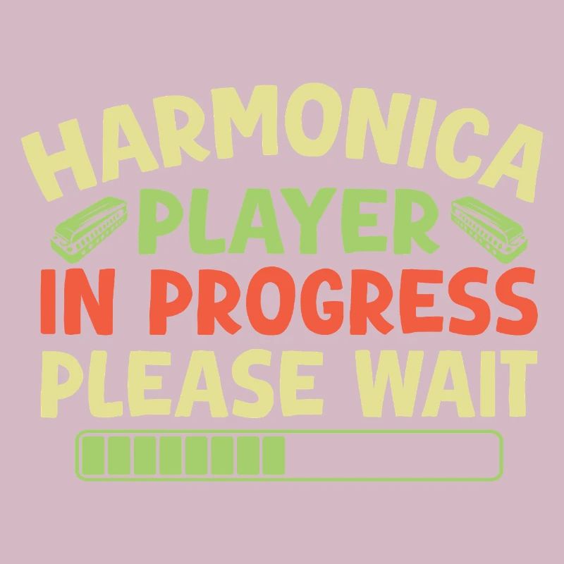 Funny Harmonica Player In Progress Harmonica