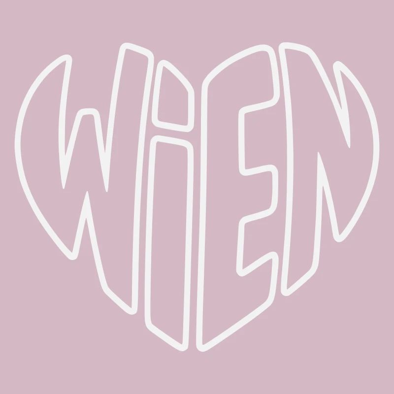 Design de lettrage en forme de cœur de Vienne
