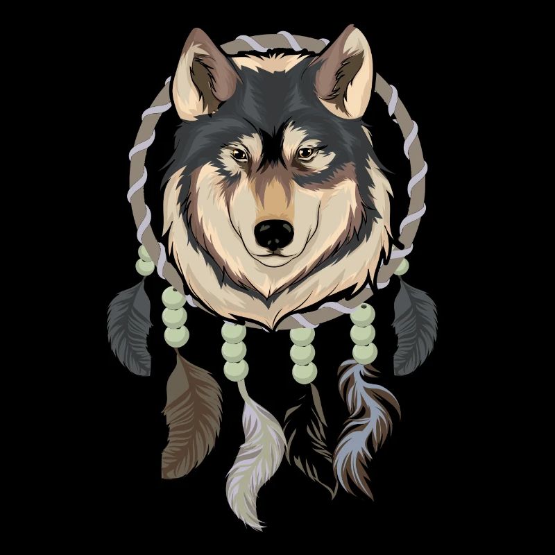 Tiermotiv Geschenk Wolf Traumfänger