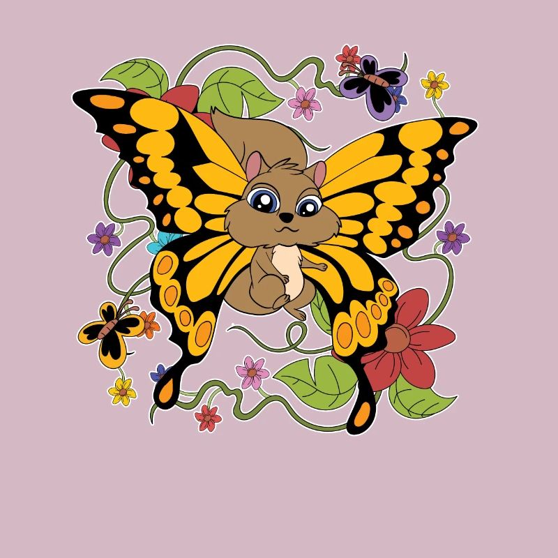 Wald Nagetier Geschenk Schmetterling Eichhörnchen