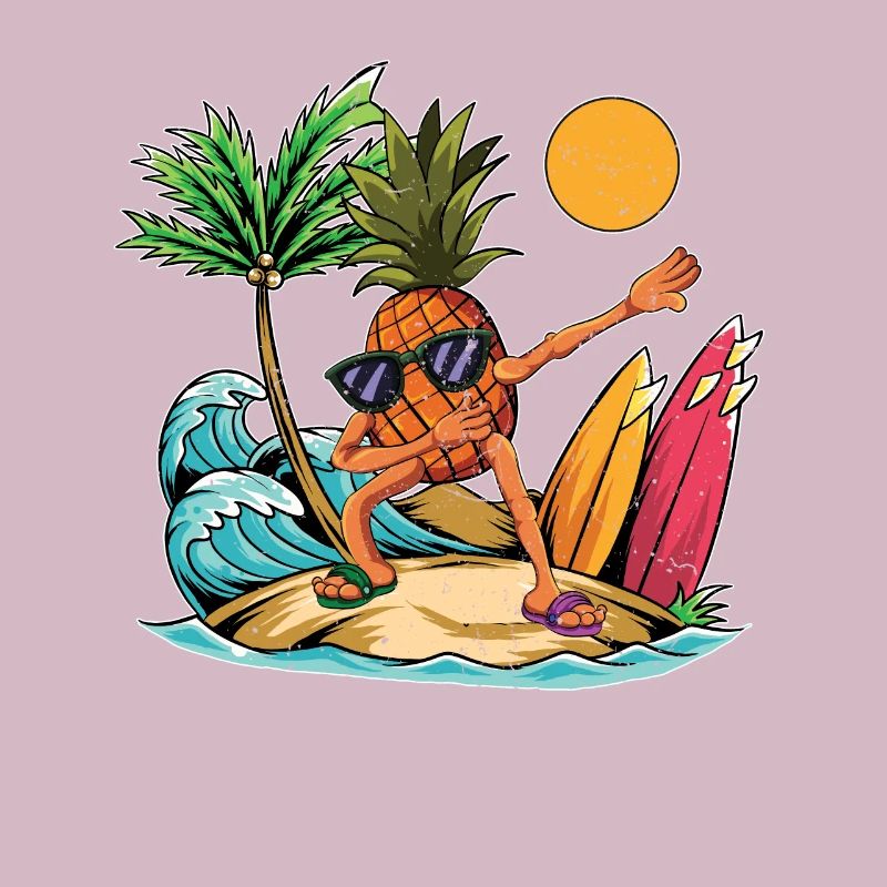 Fruit Summer Fruit Gift Dabbing Surfer Pineapple