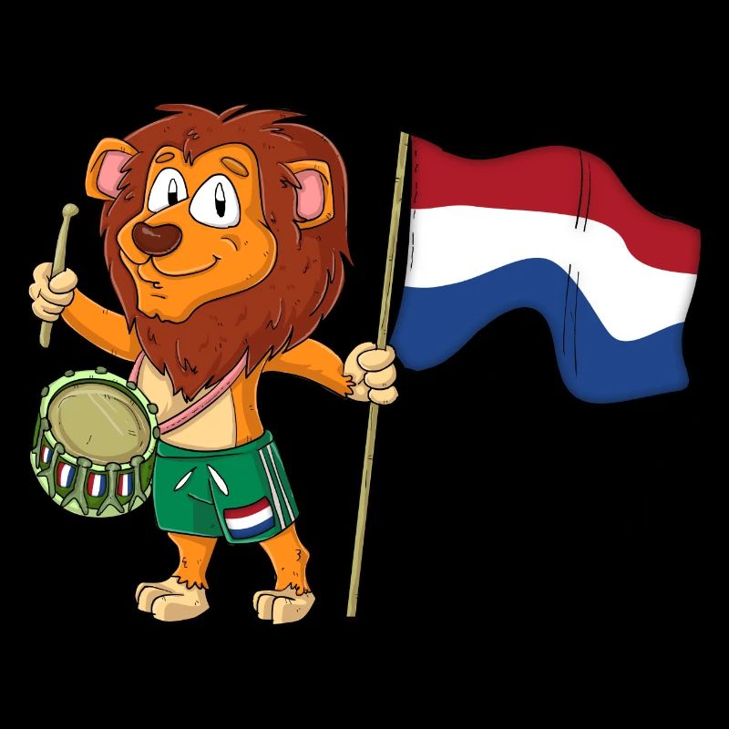 Lion avec le drapeau des Pays-Bas