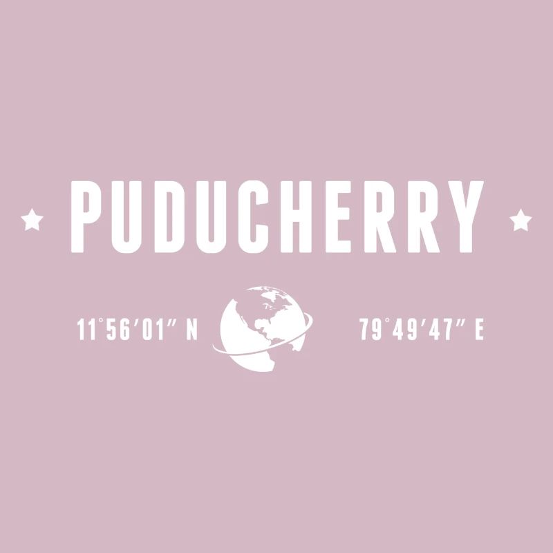 PUDUCHERRY Stylized Geographical Coordinates