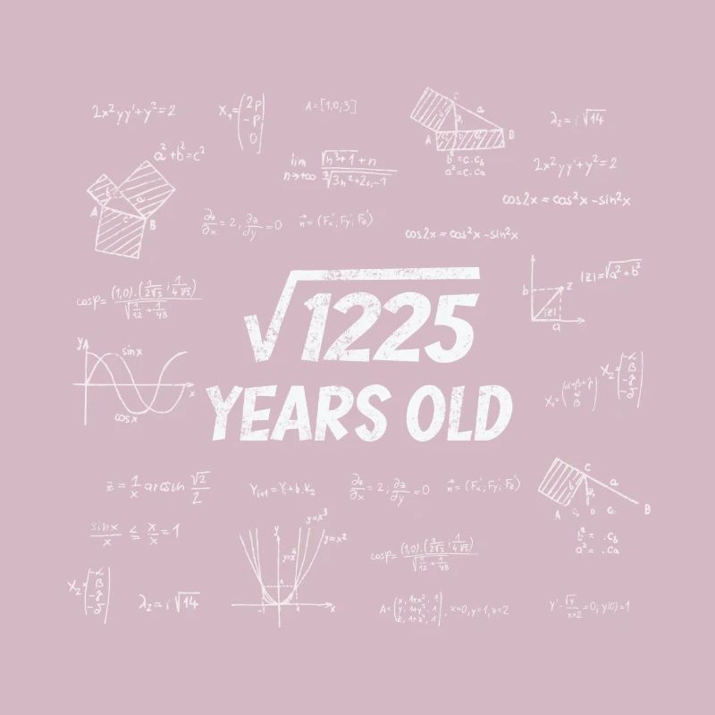 Square root from 1225 - 35th birthday math nerd