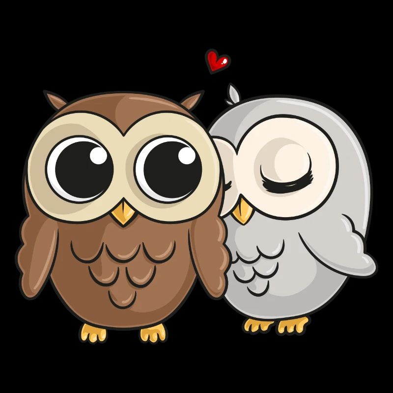 Verliebte Comic Eulen