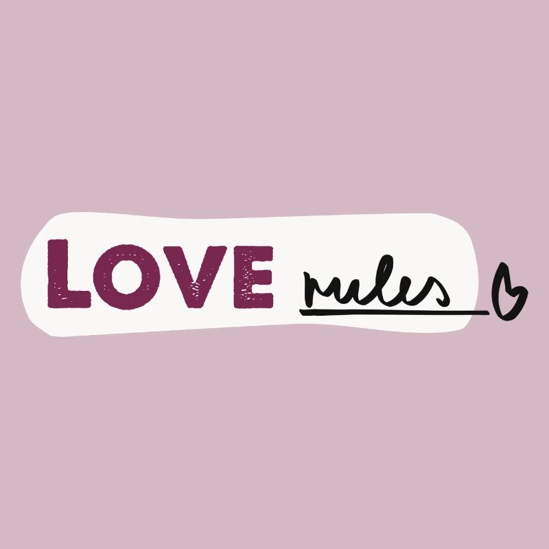 Love rules - Spruch Handlettering