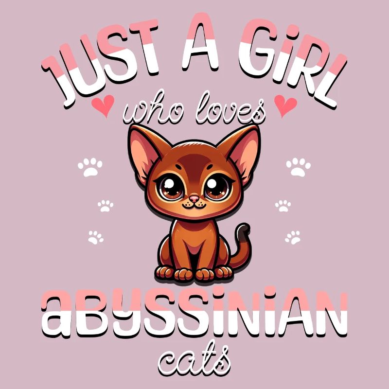 Mädchen liebt Abessinierkatze