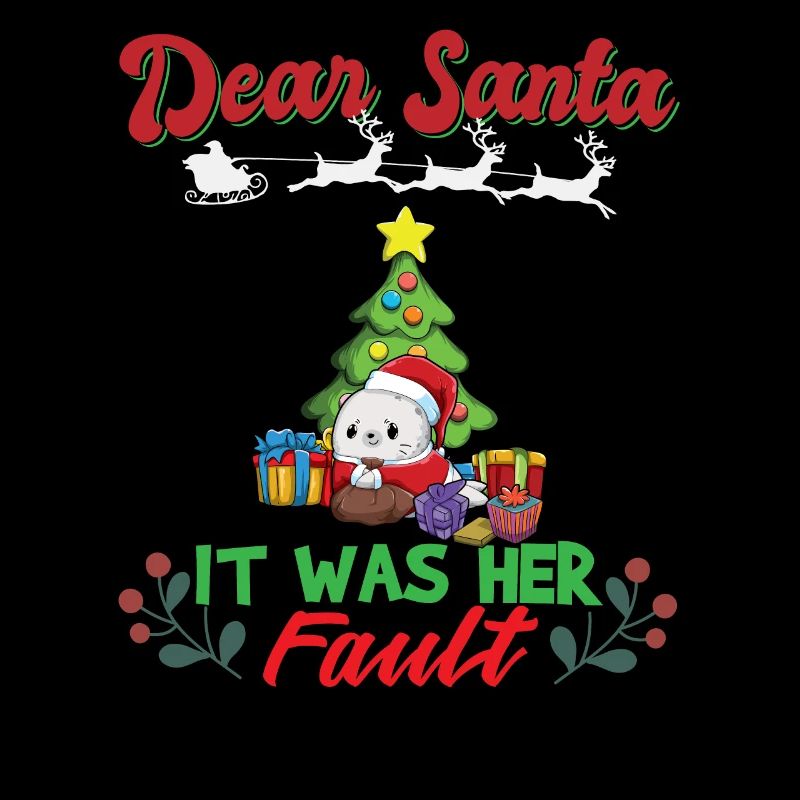 Dear Santa It Was Her Fault Siblings Matching Xmas