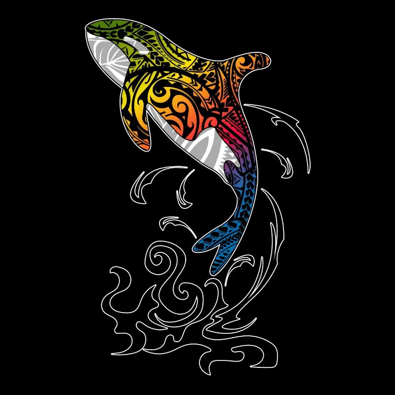 Orca Killer Whale Tribal Polynesian Tattoo Maori