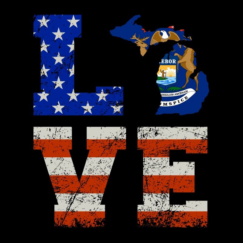 Dear Michigan Us flag gift