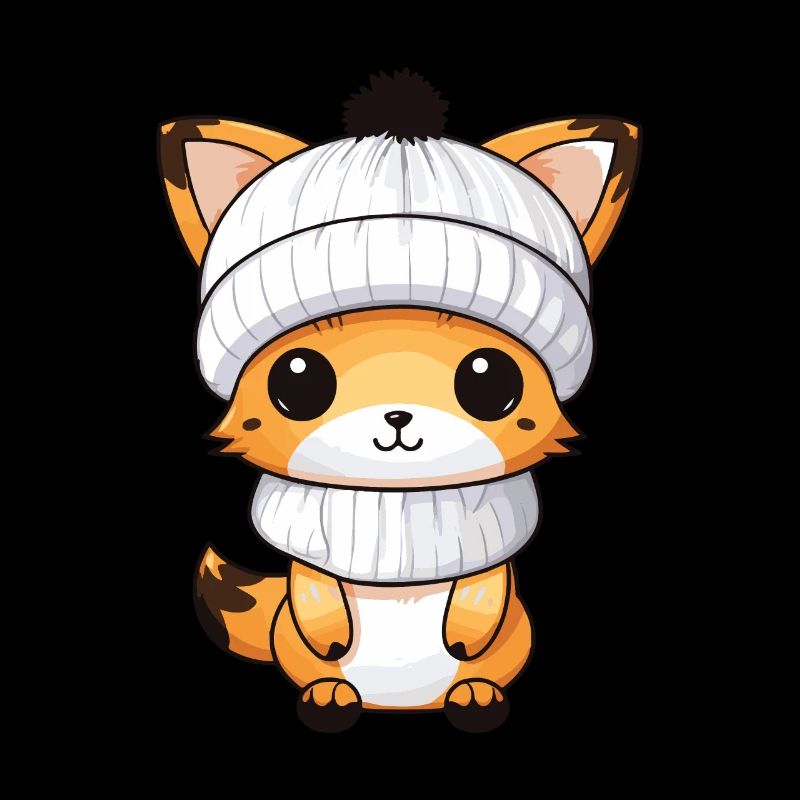 Fox Winter Comic Illustration