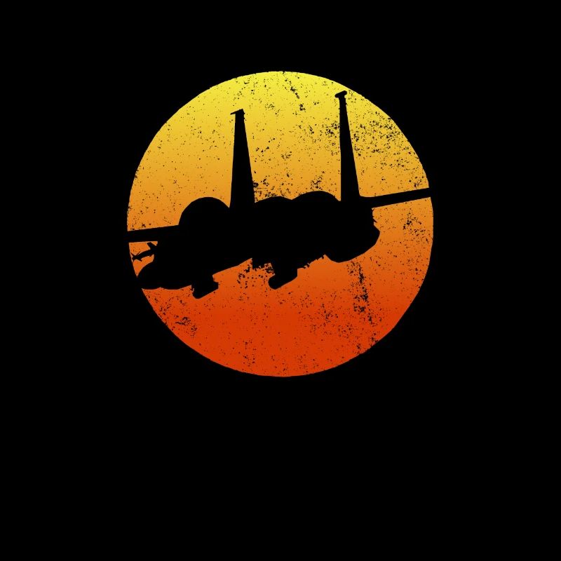 F15 Silhouette Eagle Retro Coucher de soleil Milit r