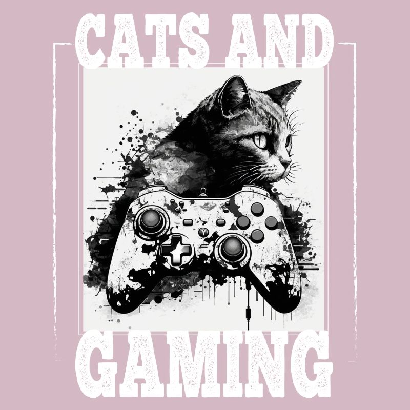 Cats and Gaming Katze Kätzchen Controller Zocken