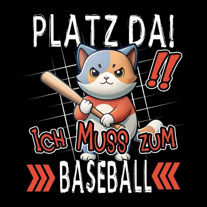 Platz Da! Ich Muss Zum Baseball Lustige Katze