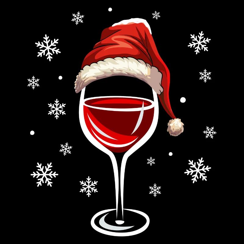 Weinglas Weihnachtsmütze Weihnachten