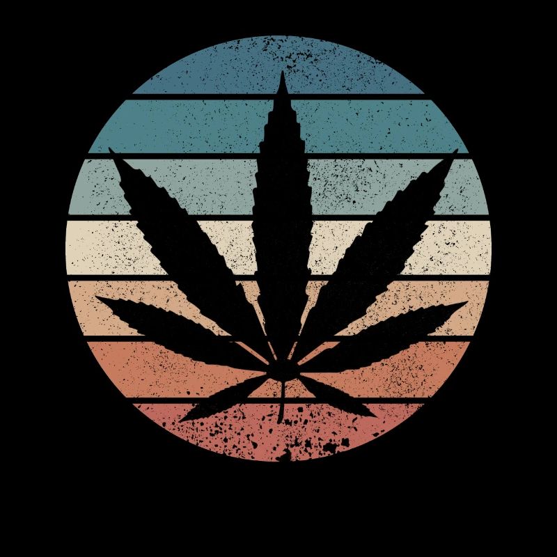 Hanf Cannabis Hanfblatt THC Kiffen Retro Kiffer
