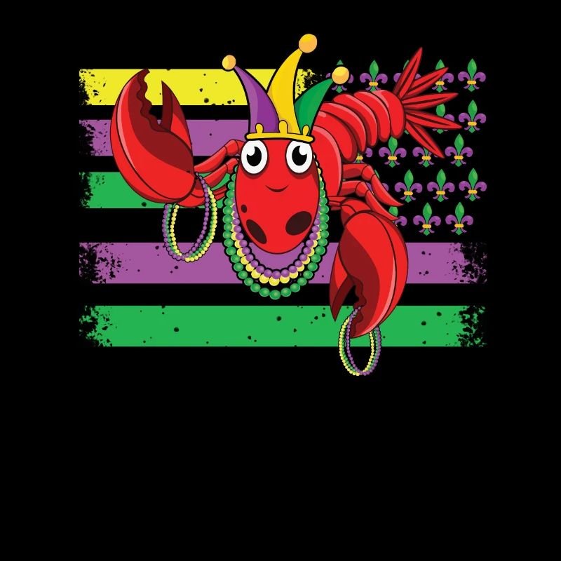 Drapeau Boil Crew Écrevisses Masque Perles Gras Mardi 2022