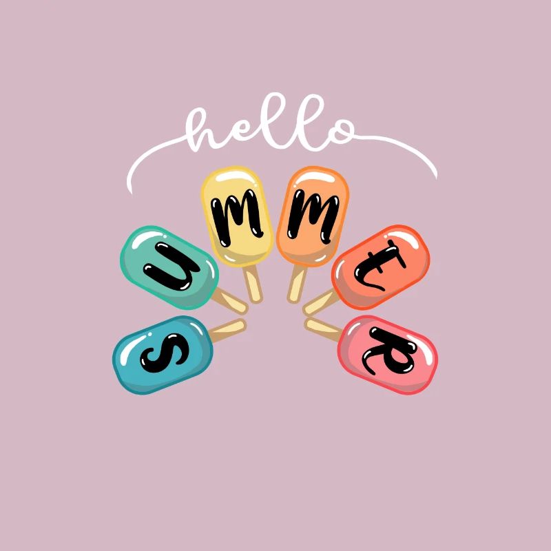 Hello Summer Eiscreme Eis Essen Sommen Eisdiele