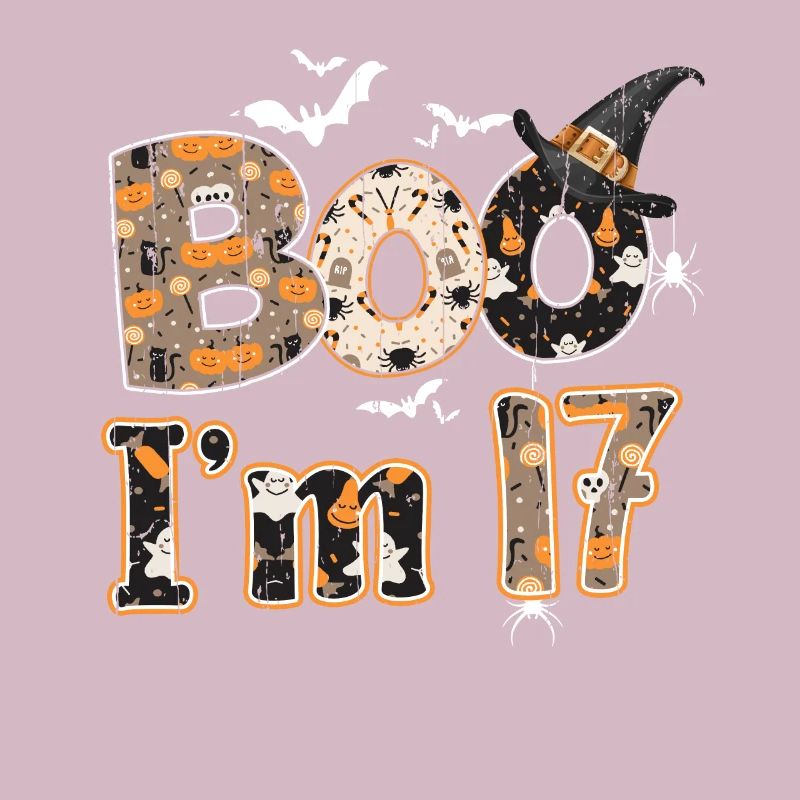 Halloween Pattern Ghost Creatures Birth Age 17