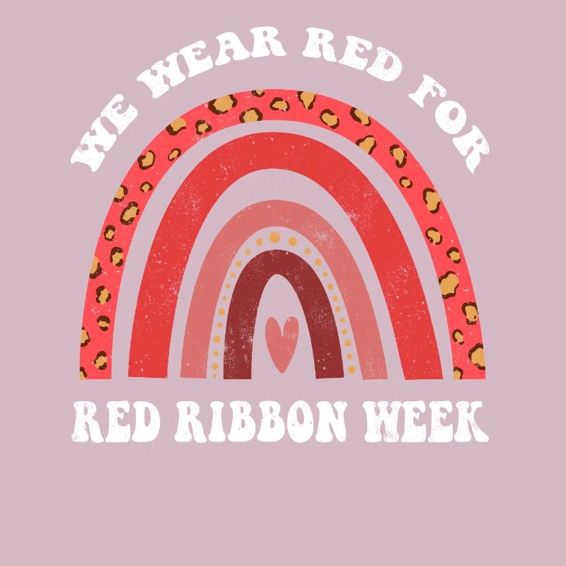 Semaine du ruban arc-en-ciel Sensibilisation Octobre Porter rouge