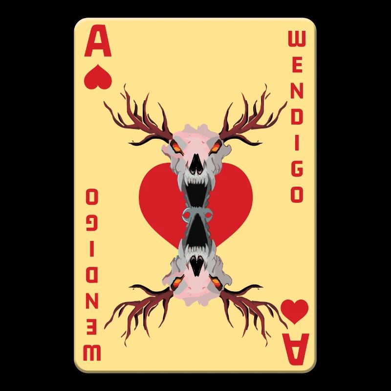 Carte de créature folklorique Wendigo Halloween Cryptid