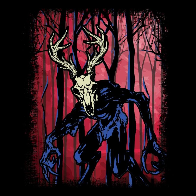 Wendigo Folk Creature Forest Halloween Cryptid