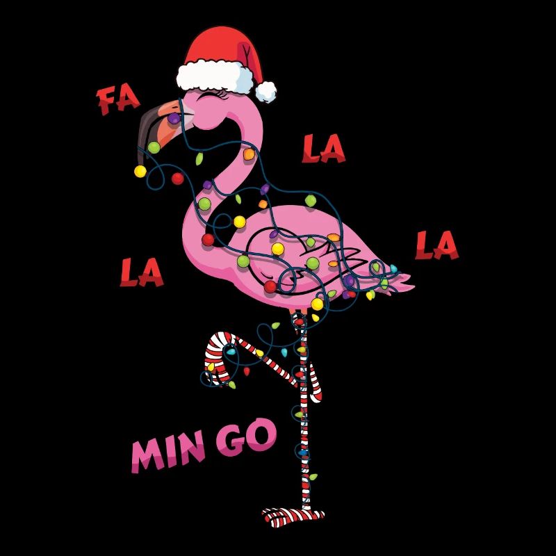 Flamingo Vogel Santa Lustiger Dezember Weihnachten