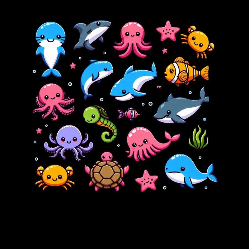 Créatures marines colorées pour les enfants Créatures marines