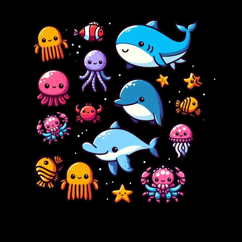 Créatures marines colorées pour les enfants Créatures marines