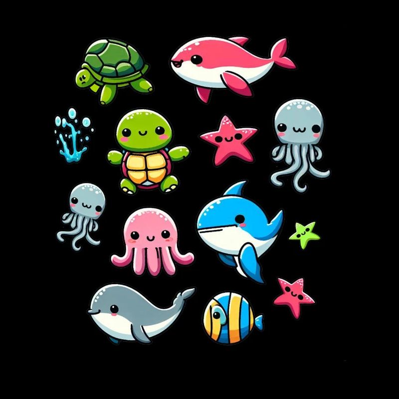 Créatures marines colorées pour les enfants Créatures marines