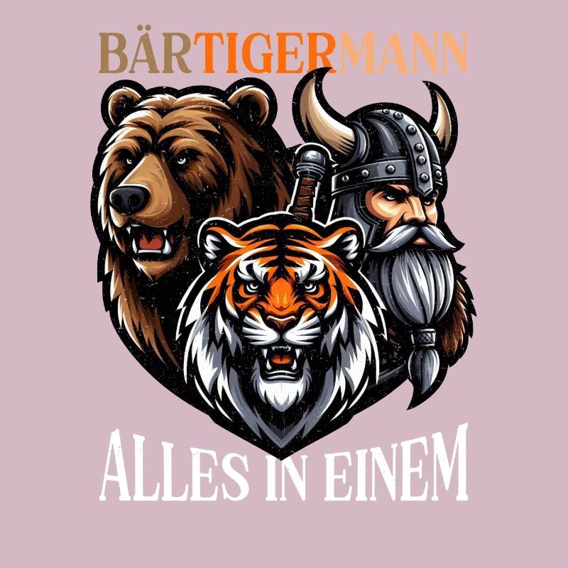 BÄRTIGERMANN Wikinger Bart Mann Tiger Lustige
