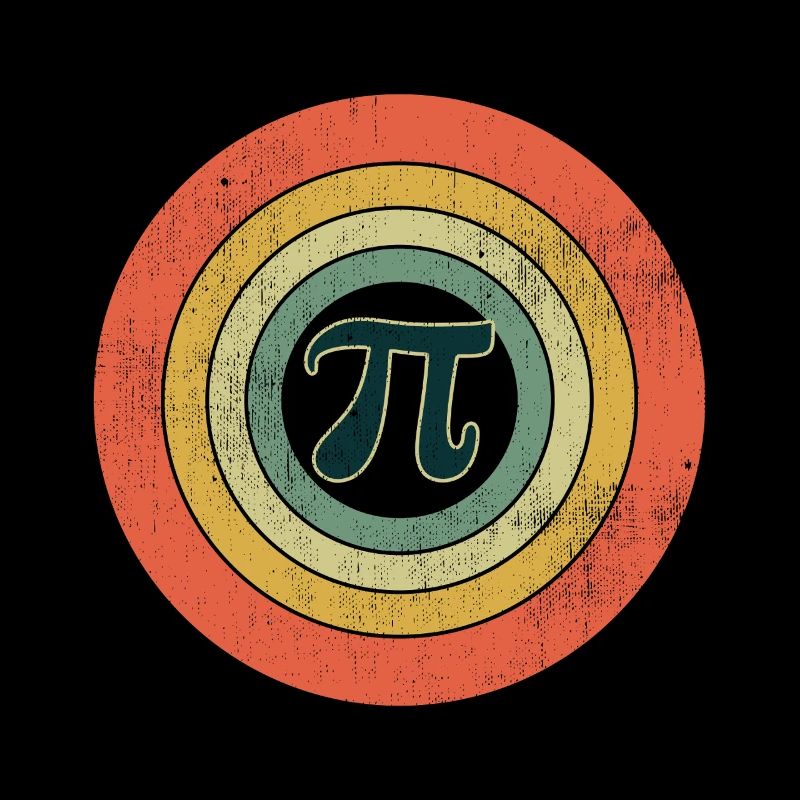 Retro Style Pi Tag Geometric Pattern Art