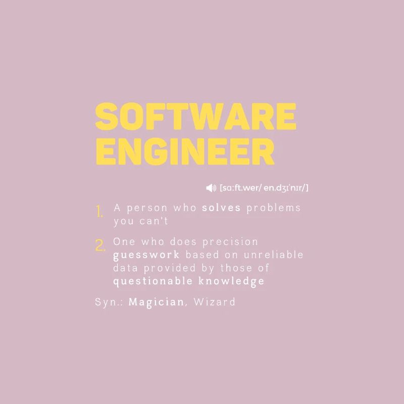 Funny Software Engineer Definition Computer Dev