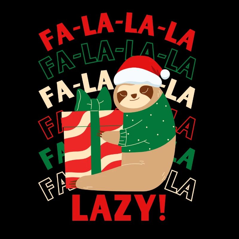 Christmas sloth with a gift