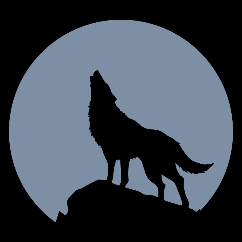 Howling wolf, full moon, moon, totem, force animal